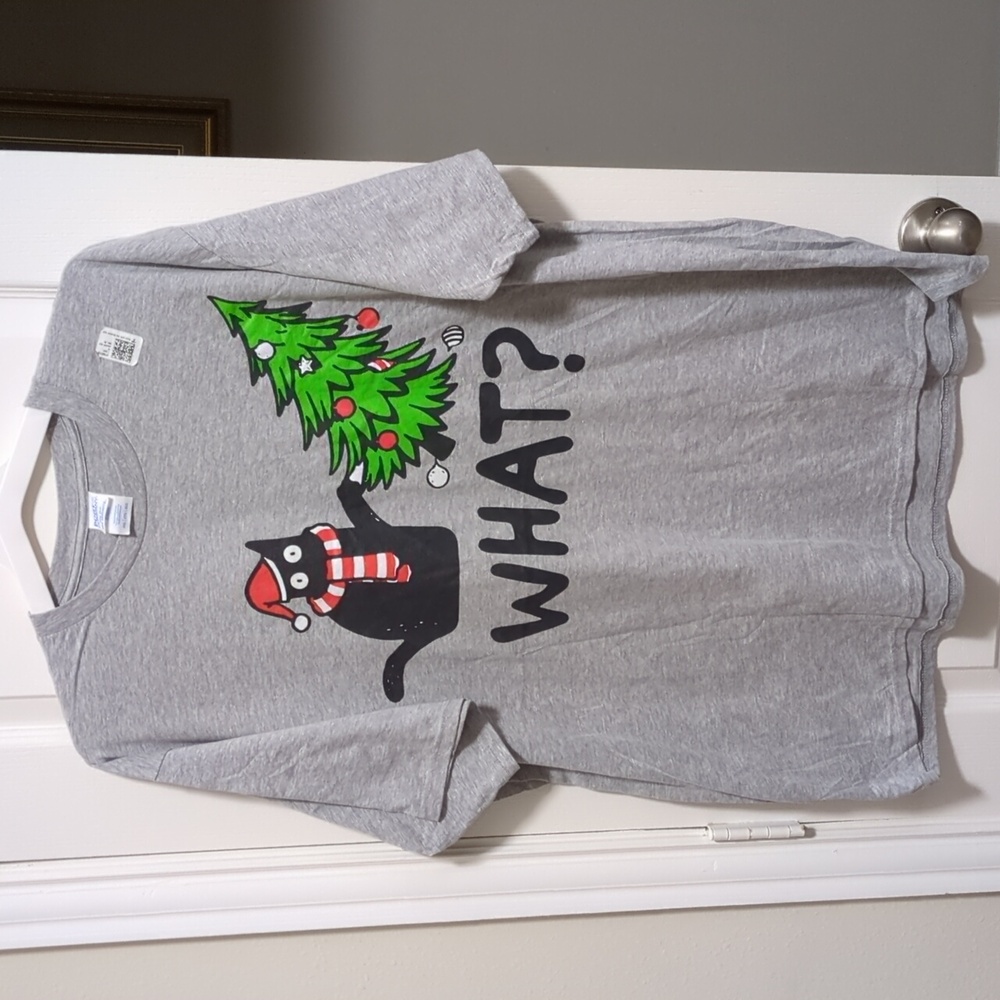Funny Christmas Cat Shirt 2XL Unisex